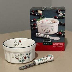 Pfaltzgraff Winterberry Floral Bowl and Spreader